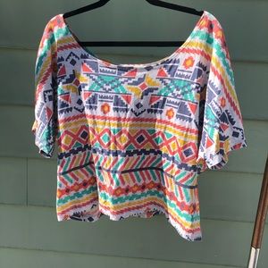 Aztec multicolor top